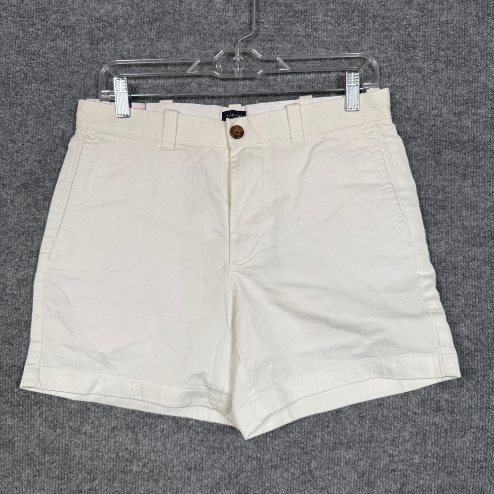 J.Crew Womens 29 Chino Shorts White Cotton Blend Pockets Stretch Casual Preppy